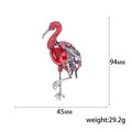 Alloy Rhinestone Flamingo Brooch Vintage Animal Lapel Pin For Apparel view 5
