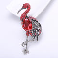 Alloy Rhinestone Flamingo Brooch Vintage Animal Lapel Pin For Apparel view 6