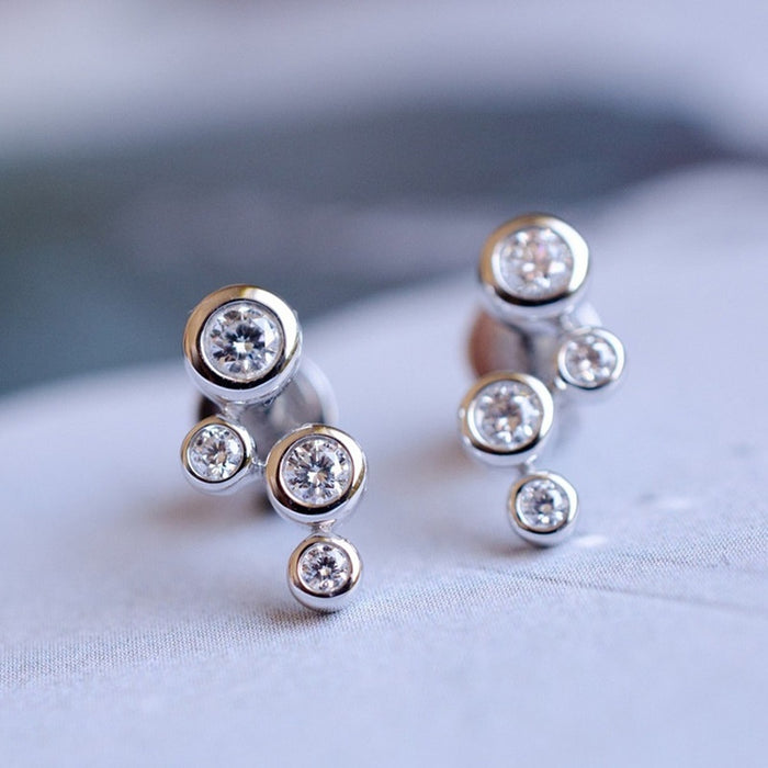 Korean Japanese Style Geometric Hoop Ear Cuff Stud Earrings For Women Students