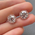 Retro Rose Gold Color Zircon Stud Earrings For Women Delicate Ear Hole Care Jewelry view 3