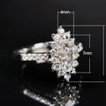 European American Flower Zircon Ring For Women, Exquisite Ice Floral Statement Finger Jewelry view 5