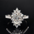 European American Flower Zircon Ring For Women, Exquisite Ice Floral Statement Finger Jewelry view 1