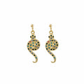 Luxury Ethnic Snake Shape Colorful Zircon Rhinestone Gold Plated Alloy Animal Stud Drop Earrings view 5