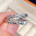 Korean Style Love Weave Zircon Ring, Hollow Adjustable Couple Matching Rings With Inlaid Stones view 3