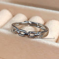Korean Style Love Weave Zircon Ring, Hollow Adjustable Couple Matching Rings With Inlaid Stones view 5