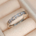 Korean Style Love Weave Zircon Ring, Hollow Adjustable Couple Matching Rings With Inlaid Stones view 6