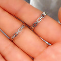 Korean Style Love Weave Zircon Ring, Hollow Adjustable Couple Matching Rings With Inlaid Stones view 4