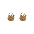 Korean Style Alloy Flower Rhinestone Ball Earrings For Women, Light Luxury OL Design view 5