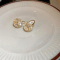 Korean Style Alloy Flower Rhinestone Ball Earrings For Women, Light Luxury OL Design view 4
