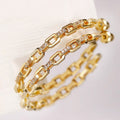 Simple Hollow C Shape Chain Earrings For Women, Geometric Business Style Fashion Jewelry view 2