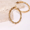 Simple Hollow C Shape Chain Earrings For Women, Geometric Business Style Fashion Jewelry view 3
