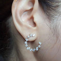 Creative Geometric Zircon C Shaped Stud Earrings For Women, Face Slimming Fashion Jewelry view 2