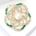 Copper Zircon Flower Brooch Pin For Women Suit Dresses view 4