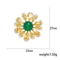 Alloy Emerald Daisy Brooch Pin For Cheongsam Dress Shawl view 5