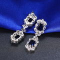 Vintage Bridal Dangle Earrings With Tassel Royal Blue Zircon Stones For Wedding Dress Jewelry view 3