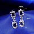 Vintage Bridal Dangle Earrings With Tassel Royal Blue Zircon Stones For Wedding Dress Jewelry view 5