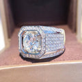 European American Fashion Men's Ring Bold Sparkling Zircon Statement Finger Jewelry view 2