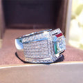 European American Fashion Men's Ring Bold Sparkling Zircon Statement Finger Jewelry view 3