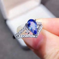 Trendy Pear Shaped Water Drop V Shape Ring For Women, Fashion Statement Finger Jewelry view 2