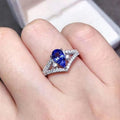 Trendy Pear Shaped Water Drop V Shape Ring For Women, Fashion Statement Finger Jewelry view 3