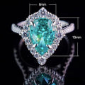 Luxury Full Pave Color Gemstone Teardrop Pear Shape Ring For Women Fashion Engagement Jewelry view 4
