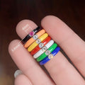 Summer Rainbow Enamel Drip Oil Ring For Women, Trendy Style Colorful Index Finger Jewelry view 5