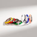 Summer Rainbow Enamel Drip Oil Ring For Women, Trendy Style Colorful Index Finger Jewelry view 3