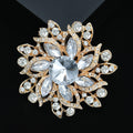 Alloy Crystal Sunflower Brooch With Rhinestones For Unisex Clothing view 3