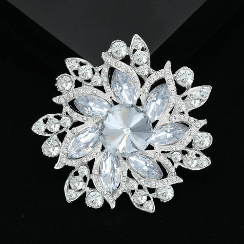 Alloy Crystal Sunflower Brooch With Rhinestones For Unisex Clothing