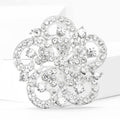 Metal Alloy Rhinestone Flower Brooch For Fur Shawls And Coats view 2