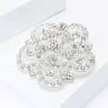 Metal Alloy Rhinestone Flower Brooch For Fur Shawls And Coats view 3