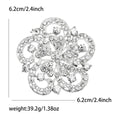 Metal Alloy Rhinestone Flower Brooch For Fur Shawls And Coats view 4