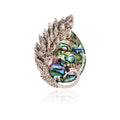 Alloy Abalone Shell Peacock Brooch Vintage Lapel Pin For Apparel view 1