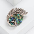 Alloy Abalone Shell Peacock Brooch Vintage Lapel Pin For Apparel view 3