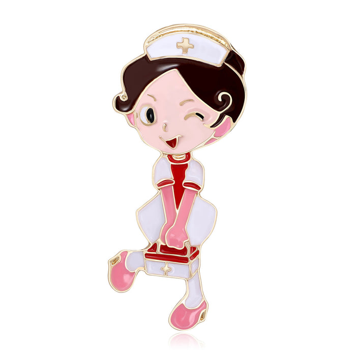 Alloy Enamel Nurse Brooch Pin For Medical Staff Uniforms