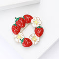 Alloy Enamel Strawberry Wreath Brooch Pin For Women Apparel view 4