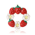 Alloy Enamel Strawberry Wreath Brooch Pin For Women Apparel view 1