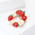 Alloy Enamel Strawberry Wreath Brooch Pin For Women Apparel view 3
