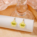 Korean Colorful Acrylic Flower With Pink Bow Alloy Hook Cartoon Cute Dangle Drop Earrings view 2