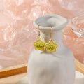 Korean Colorful Acrylic Flower With Pink Bow Alloy Hook Cartoon Cute Dangle Drop Earrings view 3