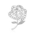 Alloy Rhinestone Hollow Rose Brooch Pin For Fashion Garment Accessories view 2