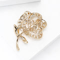 Alloy Rhinestone Hollow Rose Brooch Pin For Fashion Garment Accessories view 4