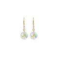 French Romantic Elegant Gold Alloy Hook Colorful Rhinestone Crystal Heart Drop Dangle Earrings view 5
