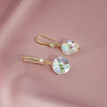 French Romantic Elegant Gold Alloy Hook Colorful Rhinestone Crystal Heart Drop Dangle Earrings view 4