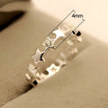 Korean Fresh Style Five Point Star Cubic Zirconia Open Adjustable Ring, Smooth Plated Jewelry view 5