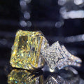 Luxury 10x14mm Square Zircon Ring, Statement Copper Jewelry Accessory For Valentine Gift view 2