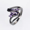 Gun Black Plated Purple Marquise Zircon Ring, Trendy Fashion Finger Jewelry For Women view 2