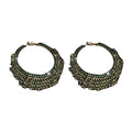 Alloy Rhinestone Geometric Multi Layer Round Hoop Earrings For Women Statement Drop Design view 5