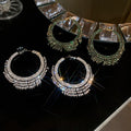Alloy Rhinestone Geometric Multi Layer Round Hoop Earrings For Women Statement Drop Design view 1