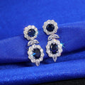 Luxury Sapphire Blue Zircon Drop Earrings For Women, Light Luxury New Year Ear Jewelry view 2
